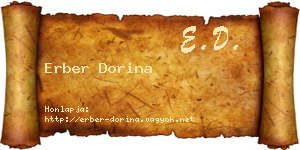 Erber Dorina névjegykártya
